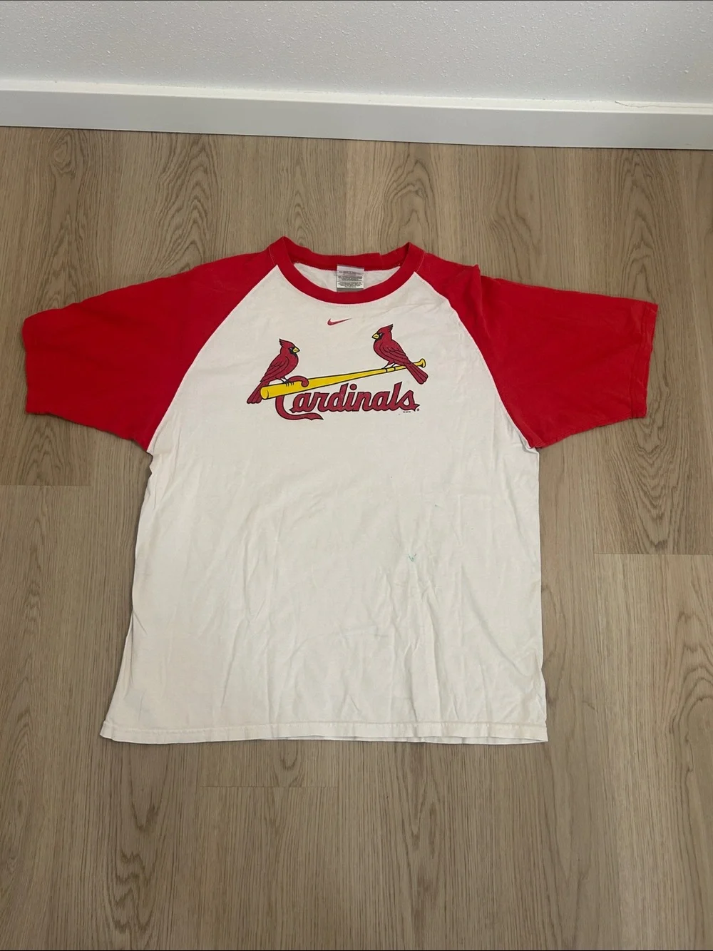 2006 Vintage Nike MLB St. Louis Cardinals white/red Raglan Tee size Large